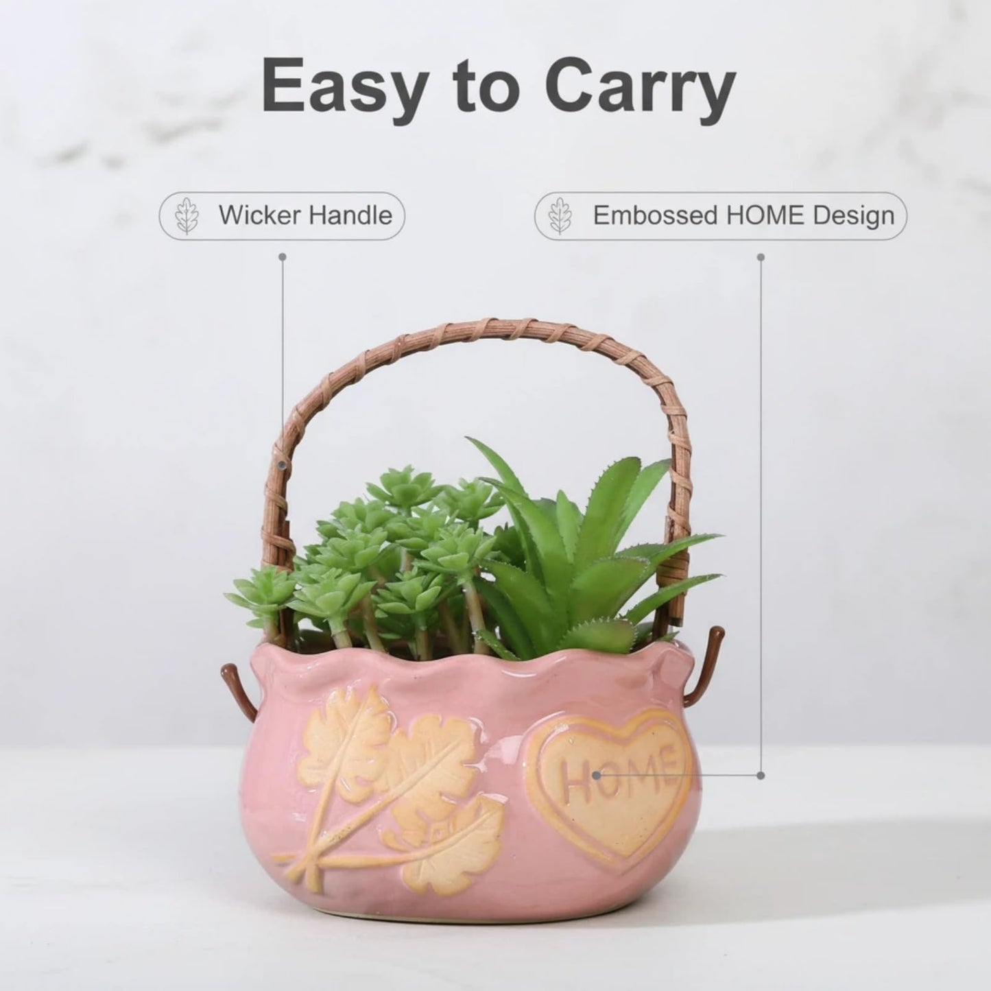 SUSOYAOCHEN Ceramic Succulent Planter Pots, 4 Inch Small Ceramic Plant Pot with Drainage Holes Flower Pots for Cactus, Herbs, Outdoor Plants (Pink)