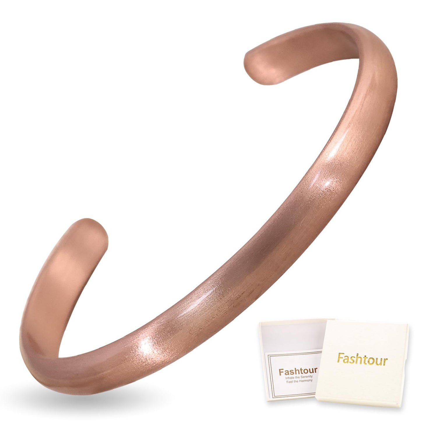 Fashtour Pure Copper Bracelet – Copper Bracelet for Men & Women – 100% Solid, Raw & Uncoated Handmade Hammered Tibetan Cuff Bangle (Copper651W8C)