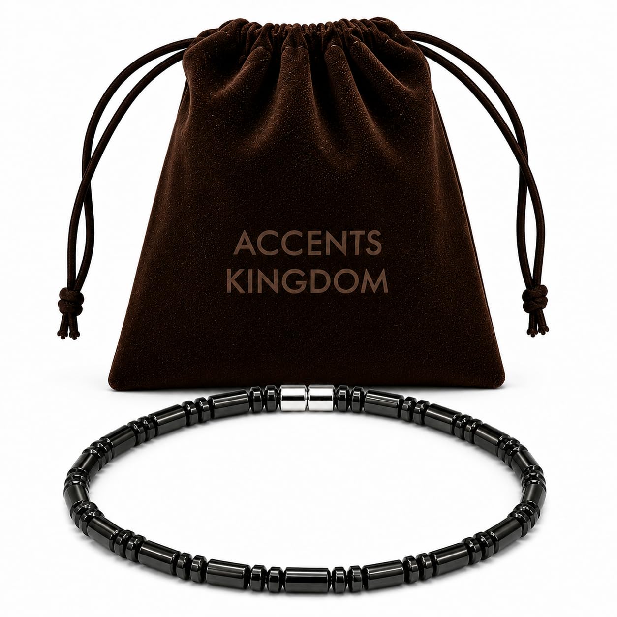 Accents Kingdom Magnetic Hematite Anklet Magnetic Hematite Bracelet, 10"