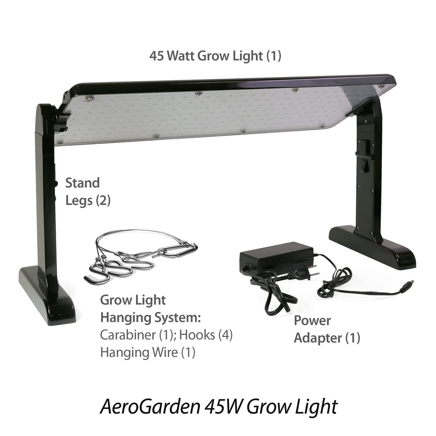AeroGarden 45W LED Grow Light Panel - Grow Light for Plants, Includes Stand and Hanging Kit
