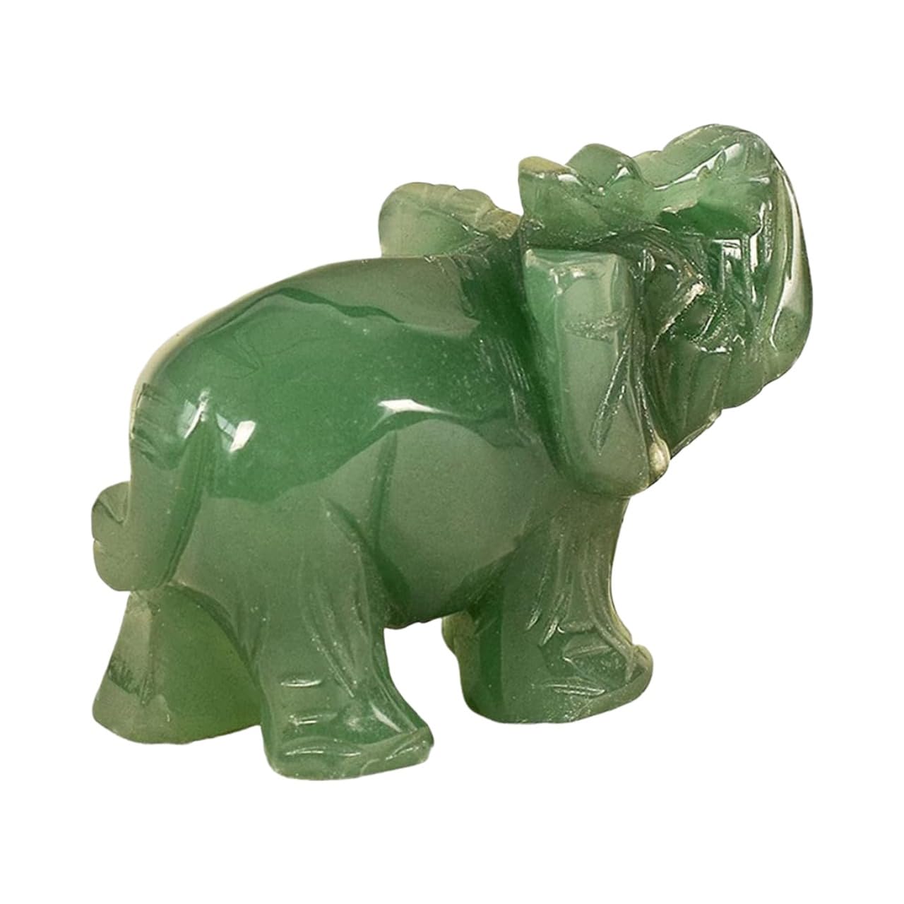 SquarezhenBo Elephant Ornament, Elephant Statue, Jade Stone Handcraft Natural Green Jade Stone Elephant Statue Decor Toys in Hand Home Décor Accents Sculptures (Green)