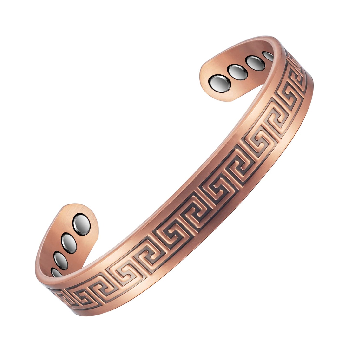 EnerCoppeX Copper Magnetic Bracelet for Women - Detox Jewelry with 3500 Gauss Magnet, Adjustable Cuff Bangle (W)