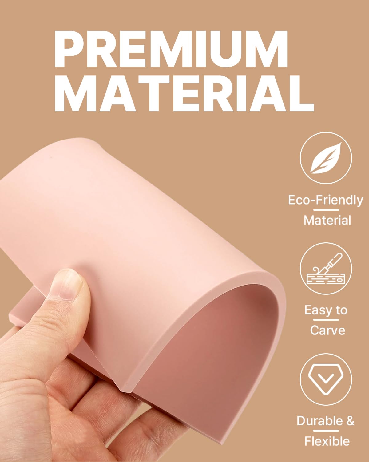 Rubber Linoleum Blocks for Printmaking: 6Pcs 6" x 8" Stamp Carving Kit - Perfect for Linocut Block Printing Supplies, Stamp Making, Craft Materials and DIY Art Projects