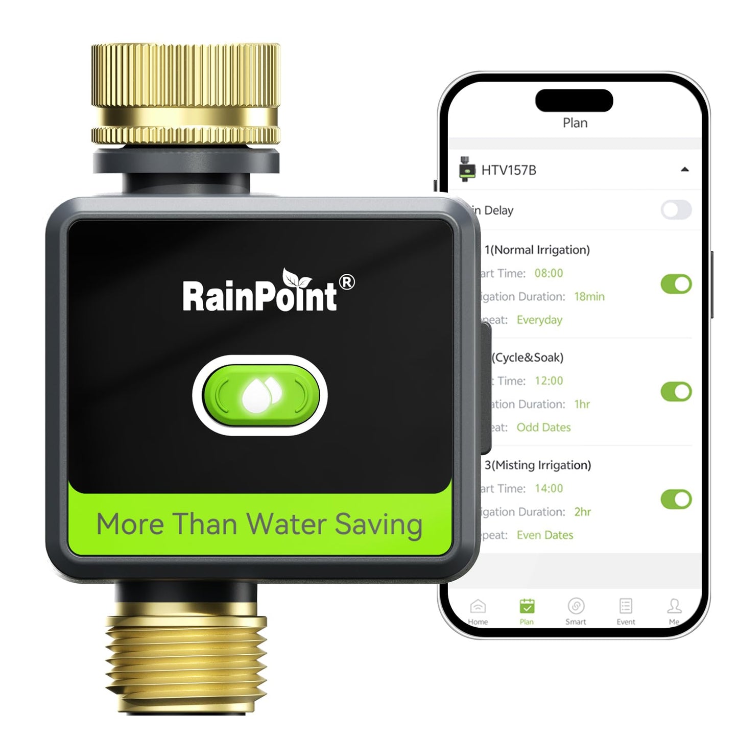 RAINPOINT Smart Hose Timer for Garden, Smart Water Timer with Brass Inlet & Outlet (Not Include Gateway), Automatic Irrigation System for Lawns and Yard