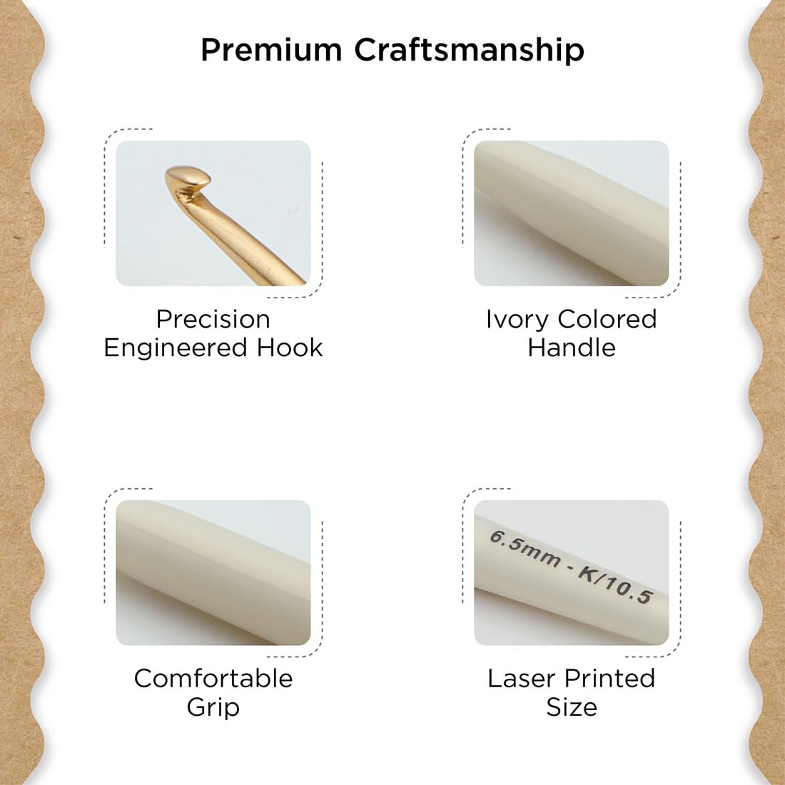 Knitter’s Pride Pearl Aluminum Crochet Hook – US Size K (6.5mm)