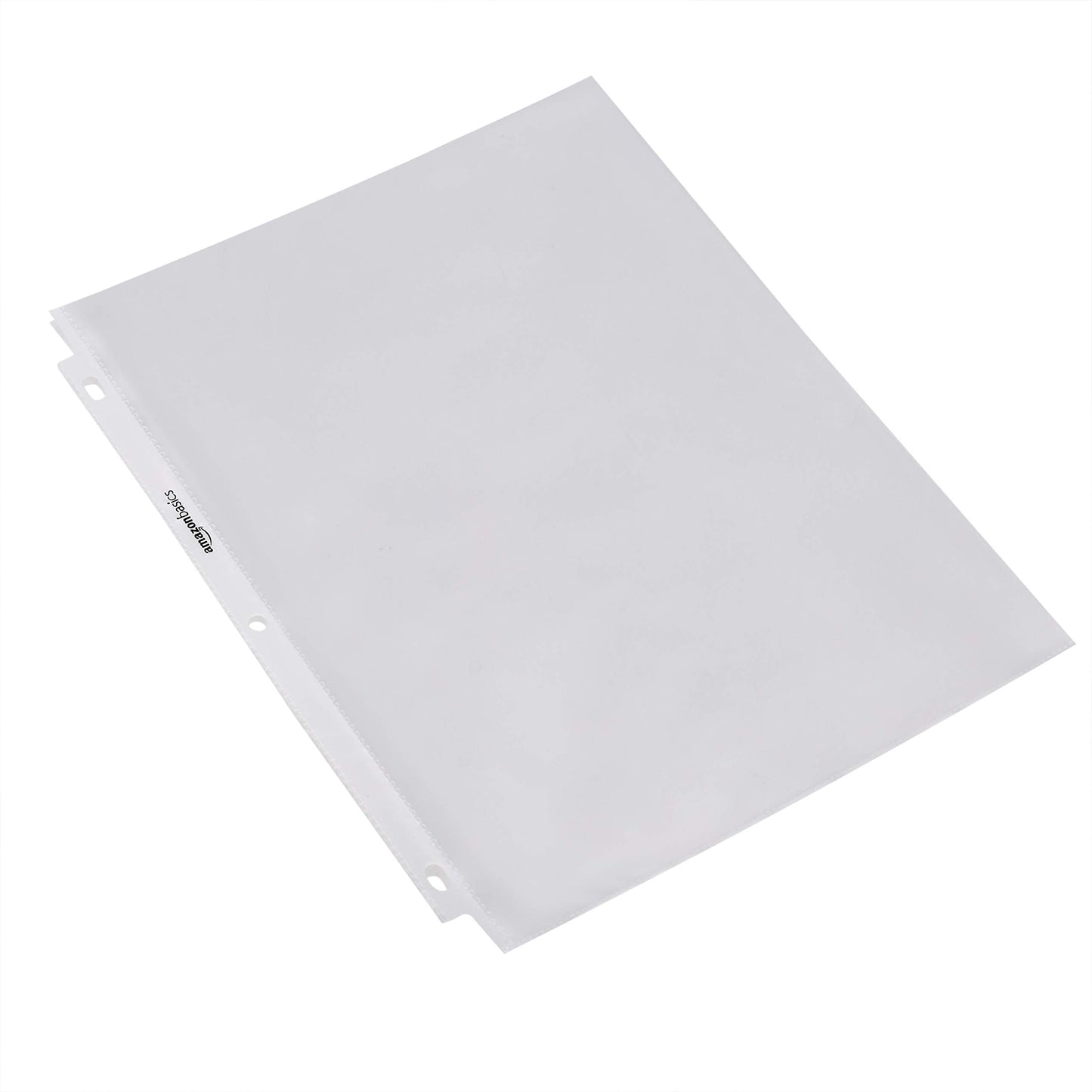 Amazon Basics Heavy Duty Non-Glare Sheet Protector for Documents, 3 Ring Binder, Top Loading, Letter Size 8.5 x 11 inch, Clear, 100-Pack