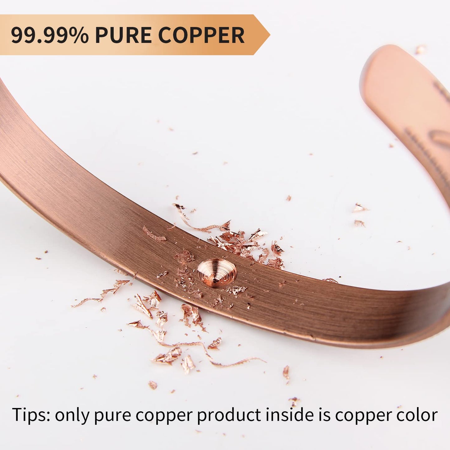 MagEnergy Copper Bracelets for Women, 99.9% Pure Copper Vintage Flower Magnetic Bangle with 3500 Gauss Magnets,6.8" Adjustable Cuff Jewelry Gift (2pcs)