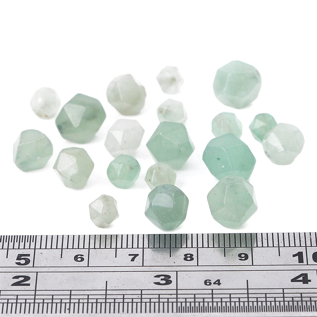 BEADIA Faceted Natural Green Aventurine Jade Stone Round Beads 6mm 36cm/Strand for Jewelry Making
