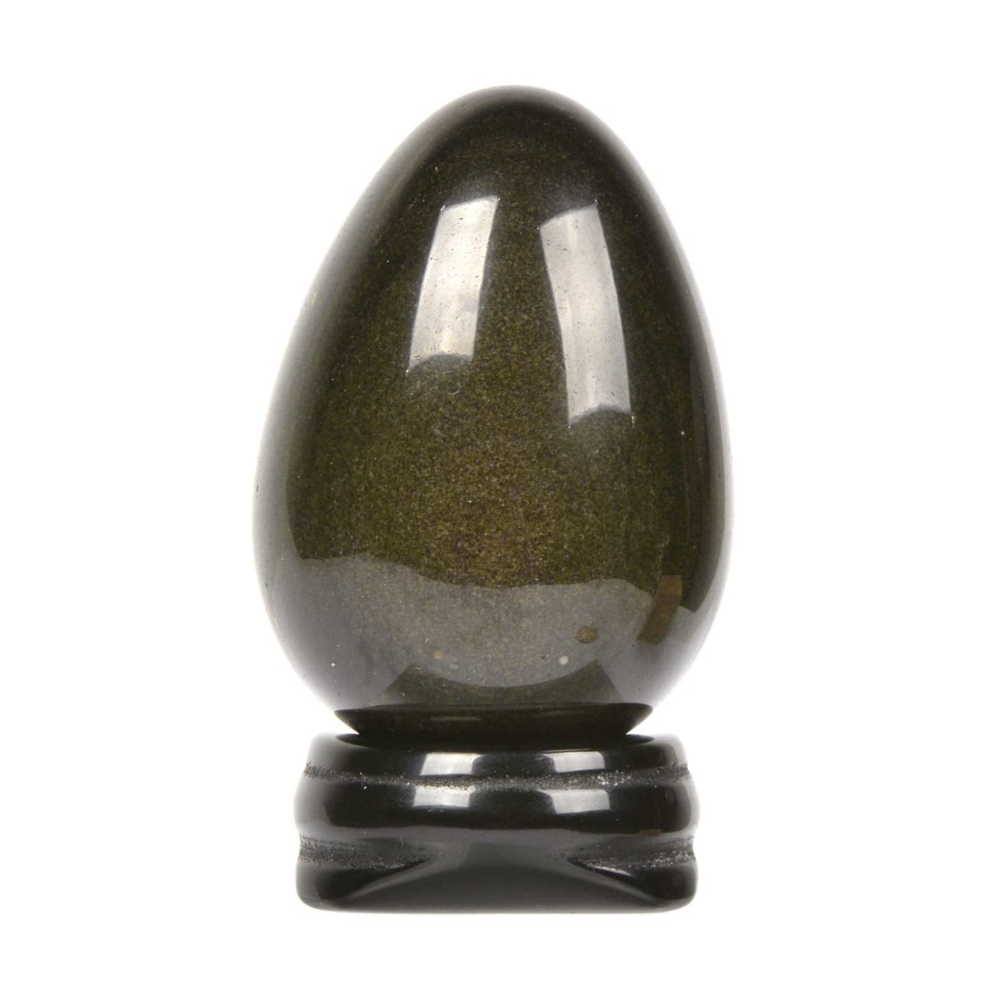 Justinstones Natural Golden Obsidian Gemstone Egg Crystal Healing Chakra Meditation Home Office Decor Stone with Stone Stand