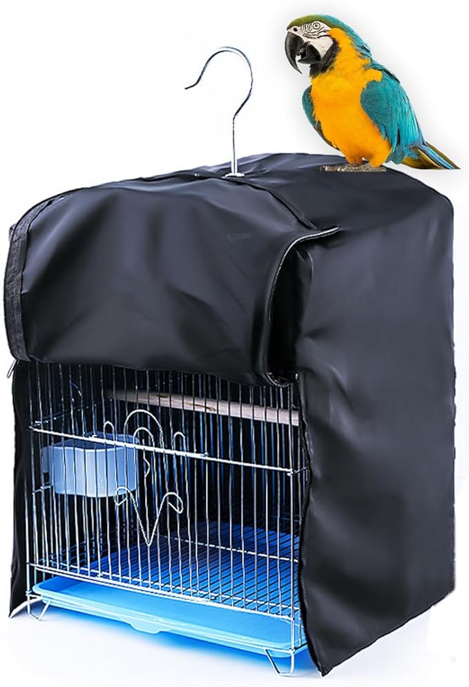 Wzttdm Bird Cage Cover for Night, Bird Cage Cover Shield, Black-Out Birdcage Cover, Good Night Windproof Light-Proof Cage Accessories for Parakeets Lovebirds Parrot (Only Covers)