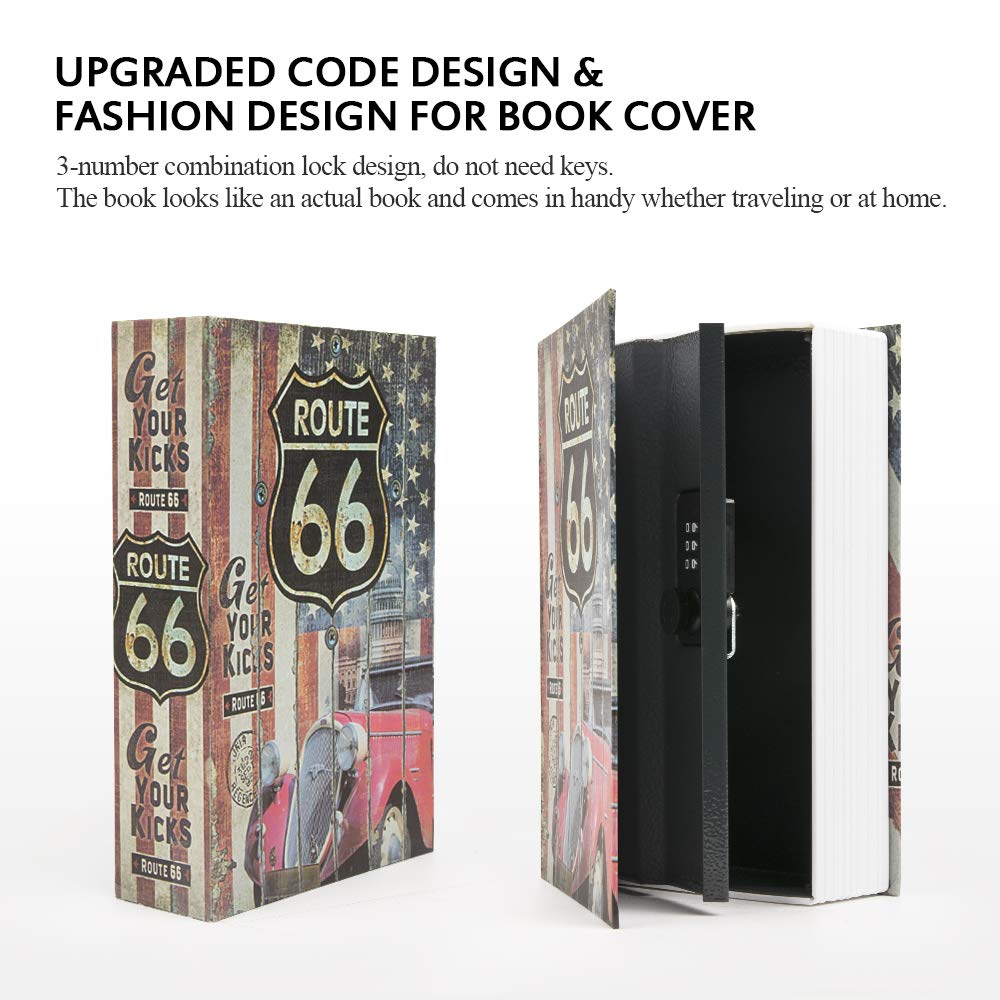 KYODOLED Hidden Metal Lock Box,Diversion Book Safe with Combination Lock,Money Hiding Box,Collection Box,9.5" x 6.2" x 2 .2",USA