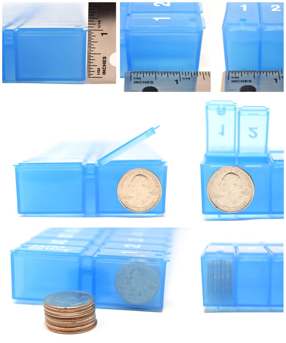 AM PM 31 Day Once-a Day Monthly Pill Planner Organizers - Large Compartment Pill Boxes Store Medications for Entire Month Plus Compartment for Extra Pills (AM/PM Yellow & Blue) BPA Free