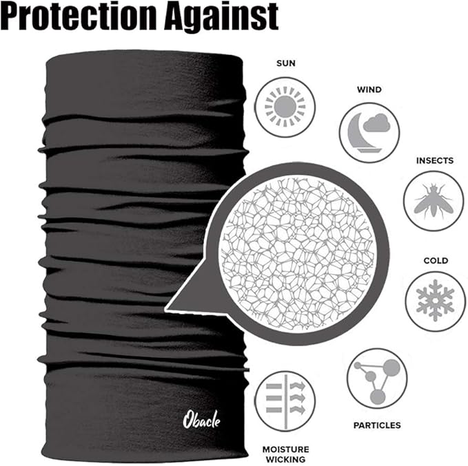 Obacle Neck Gaiter Face Mask Bandana for Dust Wind Sun Protection for Men Women