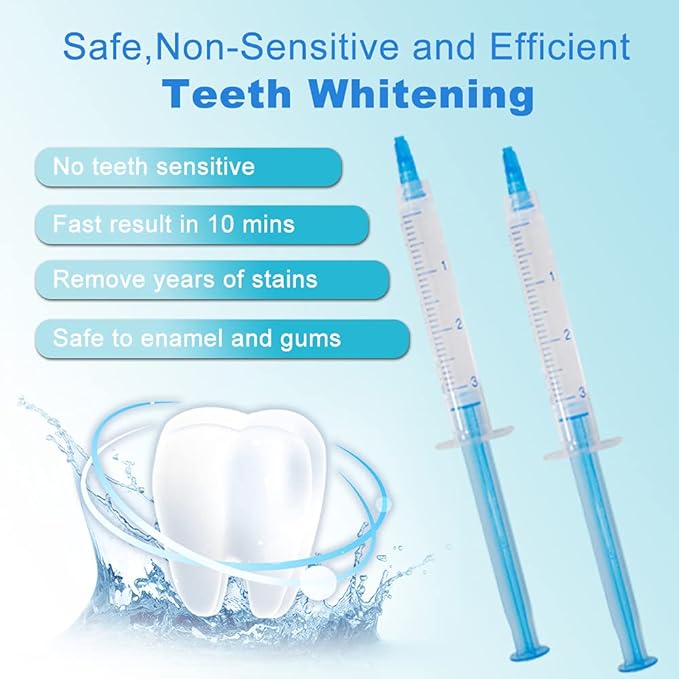 20pcs 3ml Teeth Whitening Gel Syringes, Refills 35% CP Bleaching Gel Kit Tooth Whitener Gel for Home Use