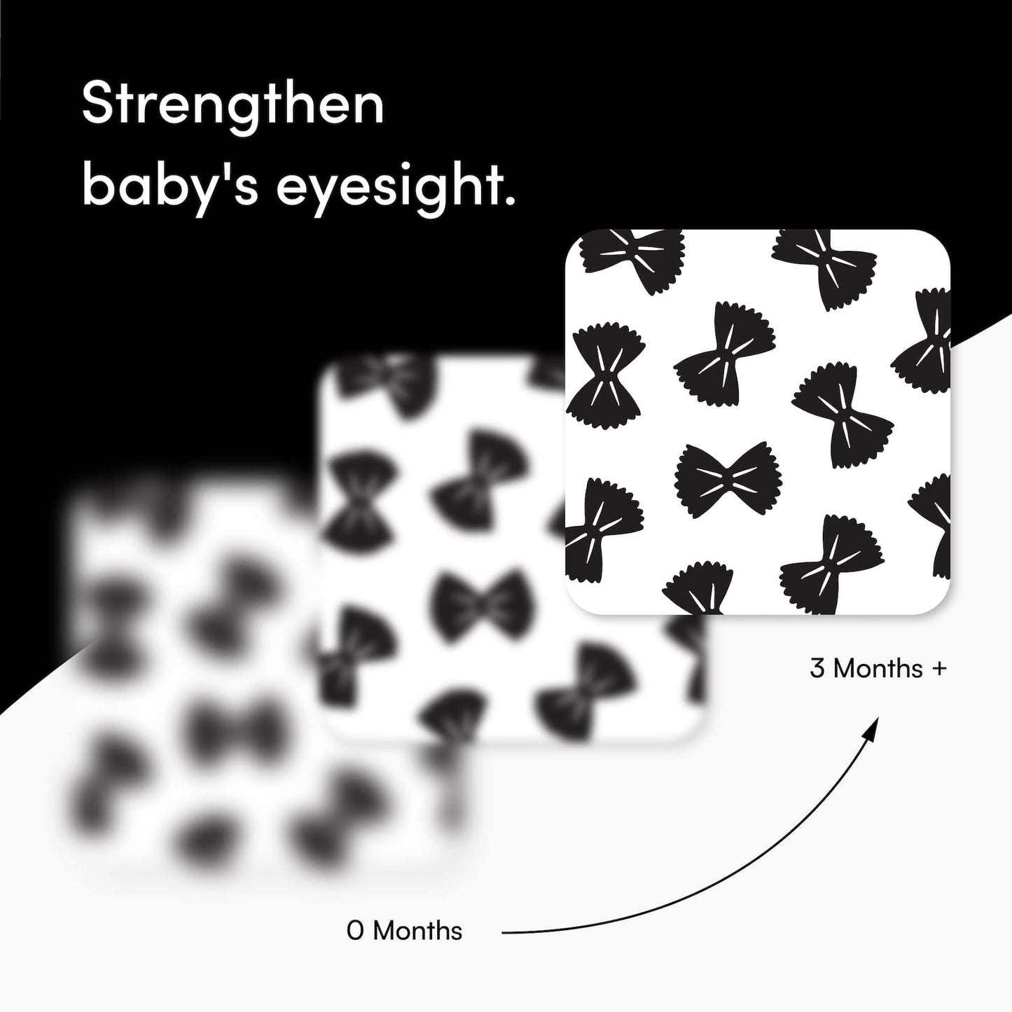 Pasta for Baby High Contrast Cards Sensory Toy Learning Activity Large Black and White Flash Cards Newborn Tummy Time Play 0+ Months Infant Essentials Curious Baby Activity Gift Set