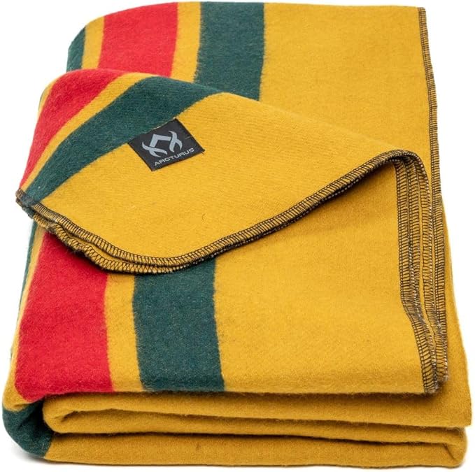 Arcturus Military Wool Blanket - Warm, Thick, Washable - Great for Outdoors, Camping, Stadium Blanket, Picnics, Travel - Car & Bushcraft Survival Kits, Large 64in x 88in 4.5 lb