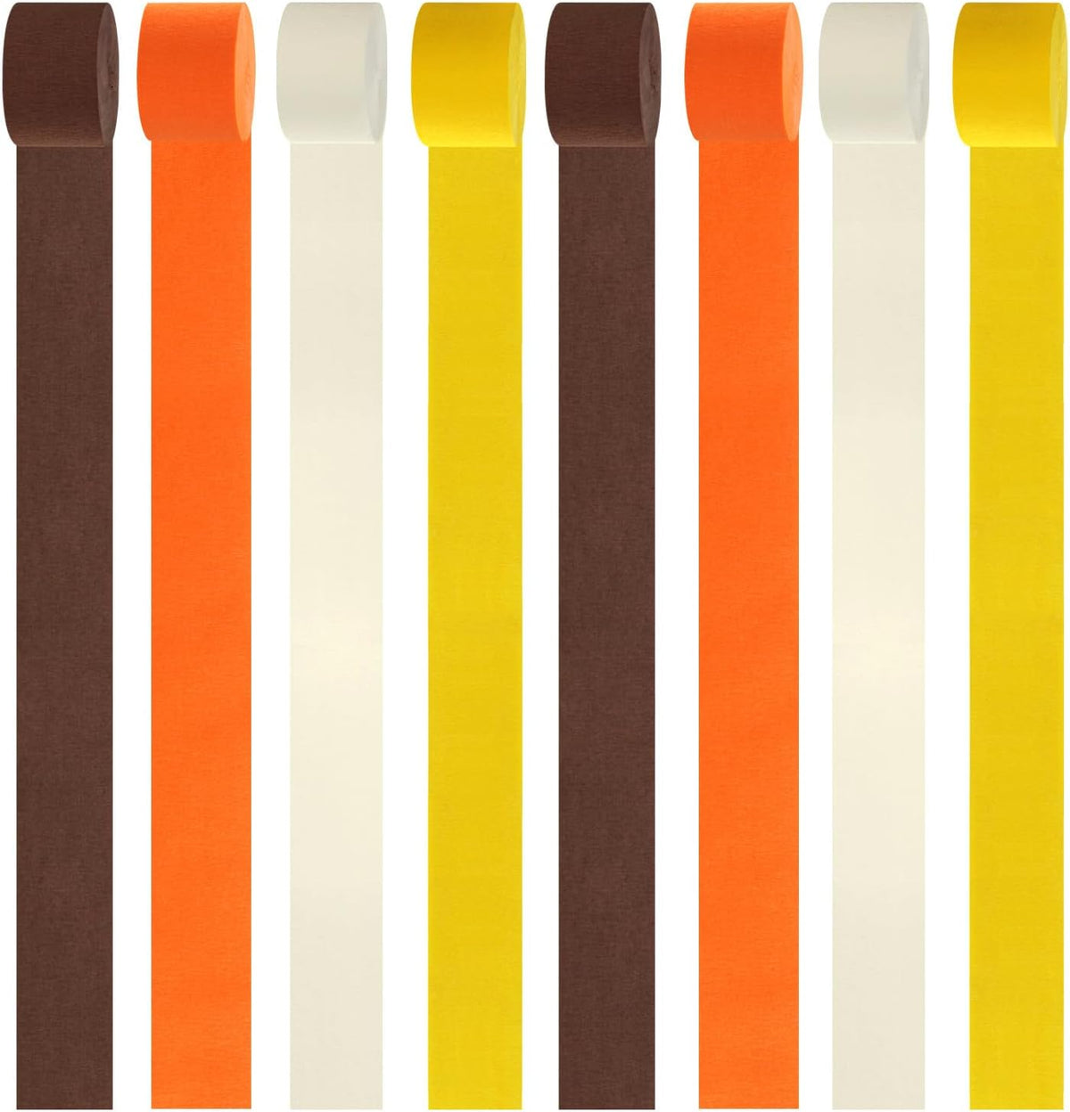 Yellow-Beige Orange-Brown Fall Party-Decorations Streamers - 8 Rolls Boho Autumn Baby Shower Thanksgiving Harvest Crepe Tissue Paper Streamer,Birthday Bridal Bachelorette Wedding Garland Panduola