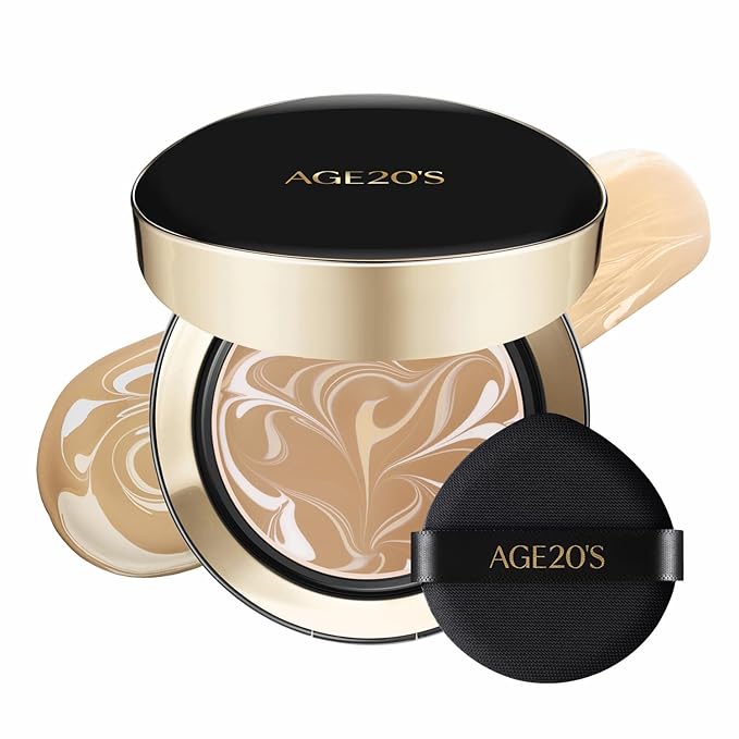 [NEW] AGE20'S Signature Essence Pact | 24W BUFF | Vegan Korean Cushion Foundation | Pack of 1 | Cream Foundation, Dewy & Glow Finish, Natural Coverage, SPF 50+