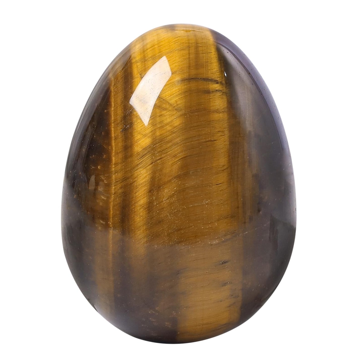 favoramulet Polished Stone Egg for Easter Day, Palm/Pocket/Worry Enegry Healing Crystal Display Sphere Figurine Fengshui, Tiger's Eye Stone 1.8" x 1.3"