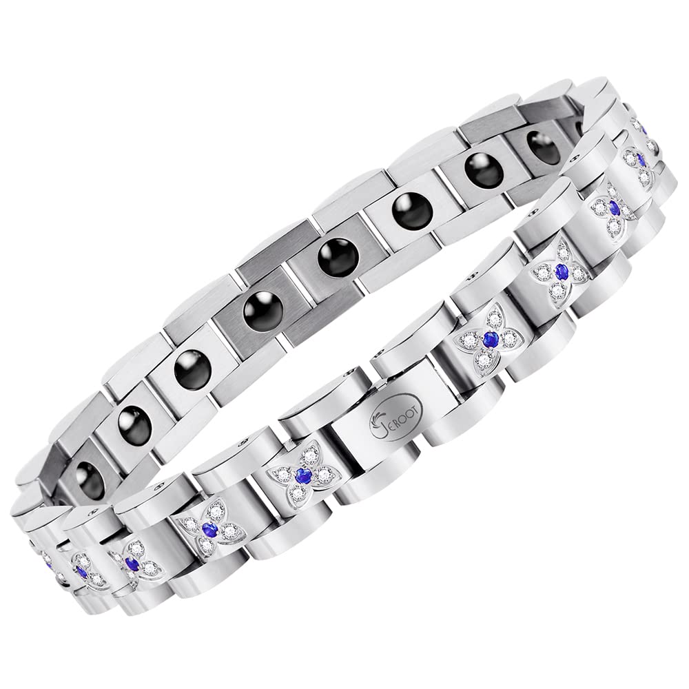 JEROOT Ultra Strength Magnetic Bracelet for Women | 3500-6000 Gauss Neodymium Magnets | Magnetic Therapy Jewelry with Adjustable Tool & Gift Packaging