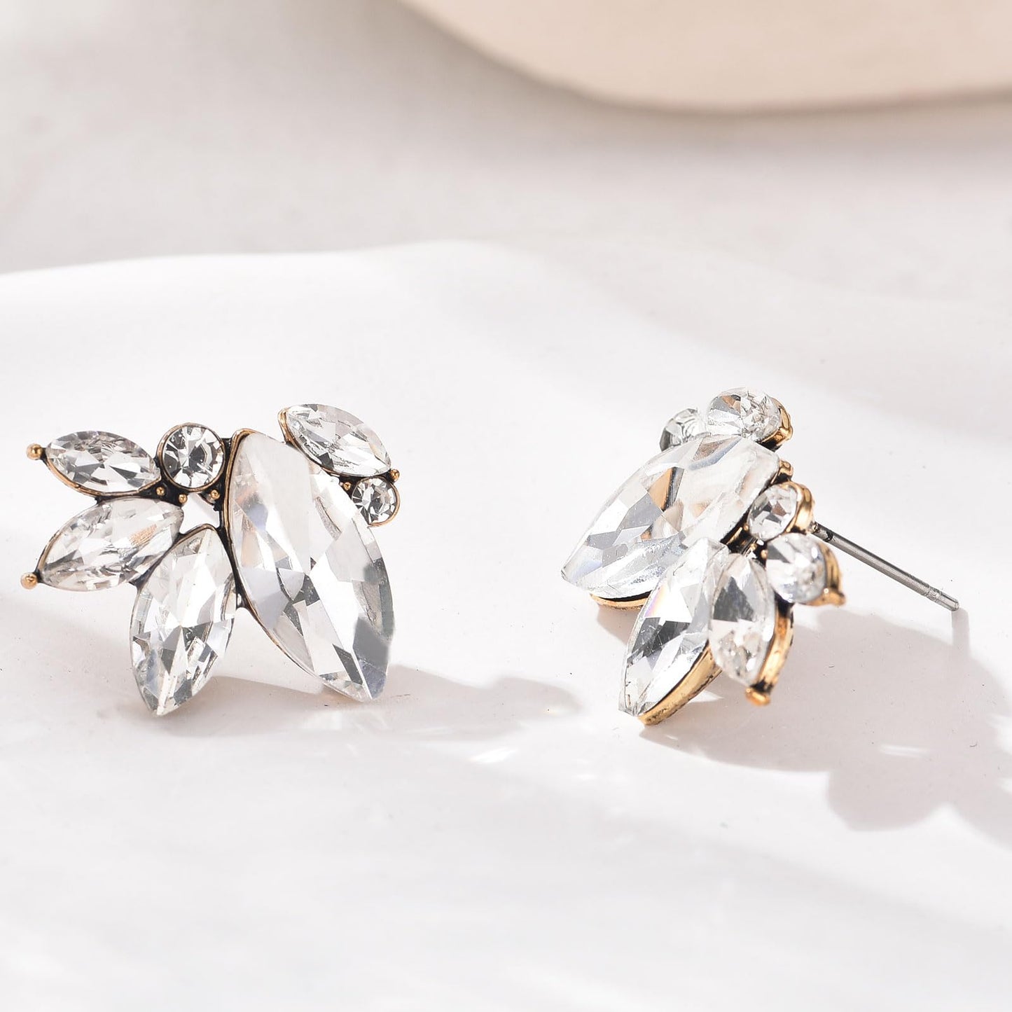 Rhinestone Drop Earring Sparkly Wedding Earrings for Women Prom Party Faux Crystal Stud Earrings