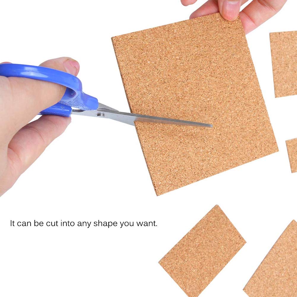 40 Pcs Square Self-Adhesive Cork Sheets,4"x 4" Cork Mats Backing Sheets Mini Wall Cork Tiles for Heat Resistant Coasters and DIY Crafts Supplies