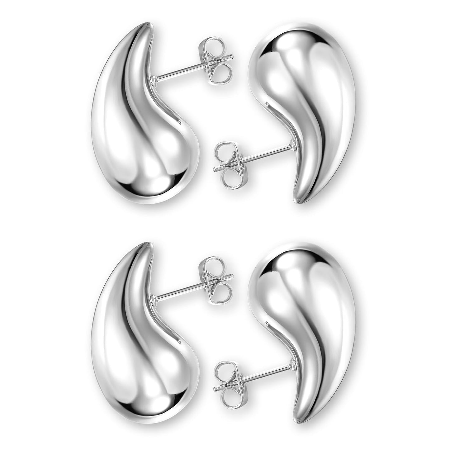Teardrop Earrings Dupes for Women Gold Chunky Hoop Earring Dangle Earrings Water Drop Hypoallergenic Earring for Women