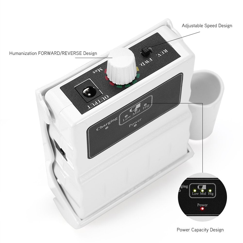30000 RPM Nail File Drill Machine, Portable Nail Drill E File Machine for Acrylic Nails Rechargeable Polishing Buffer Smooth Nails Device Tool Set Nail Filer for Home Salon Manicure Tools (White)