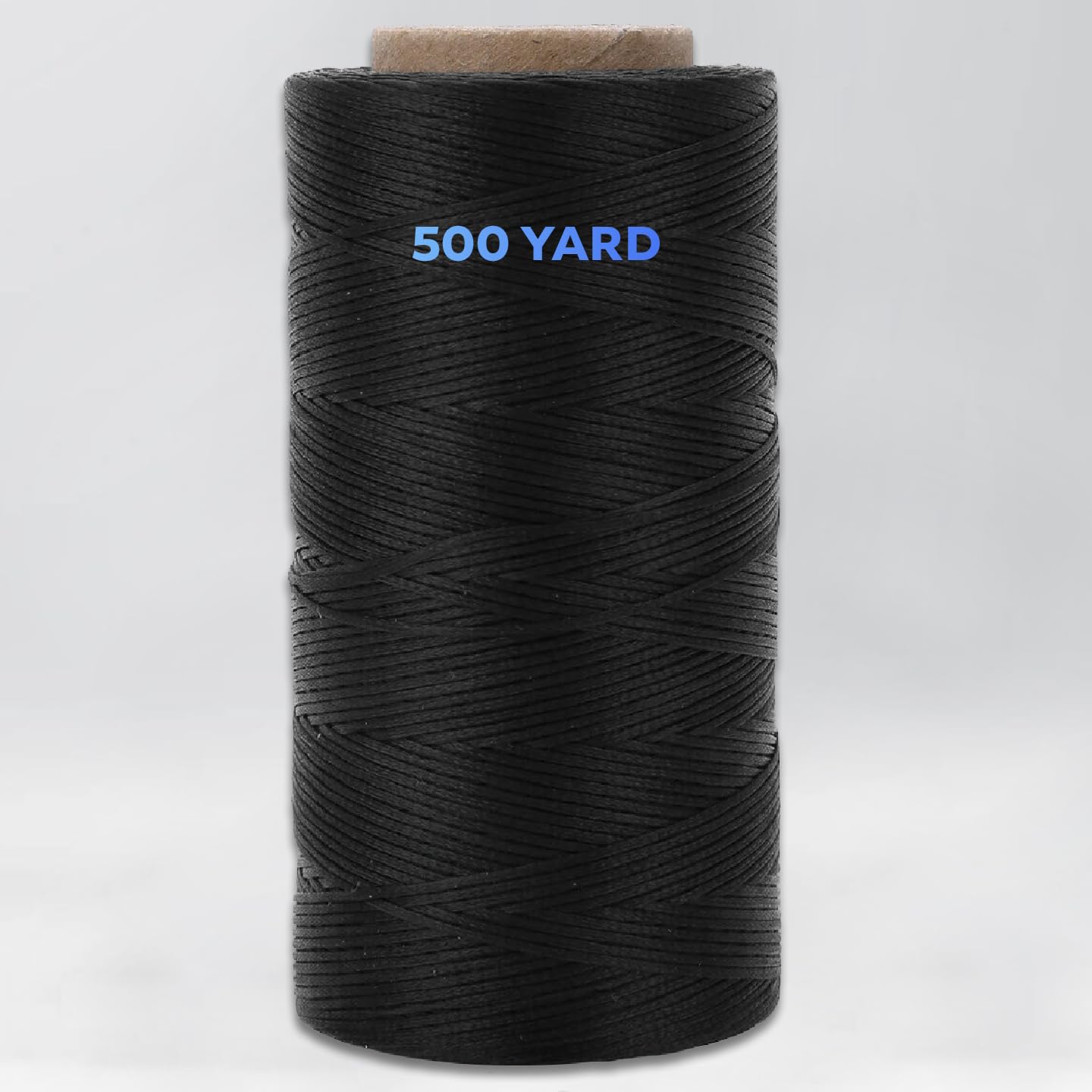 TOOLSSIDE 9-Ply Black Waxed Twine 1500 Feet/500 Yard Wax Lacing Cord Nylon (210D Polyester) - 160 LBS Tensile Strength Black Twine String for Crafts, 1-Roll