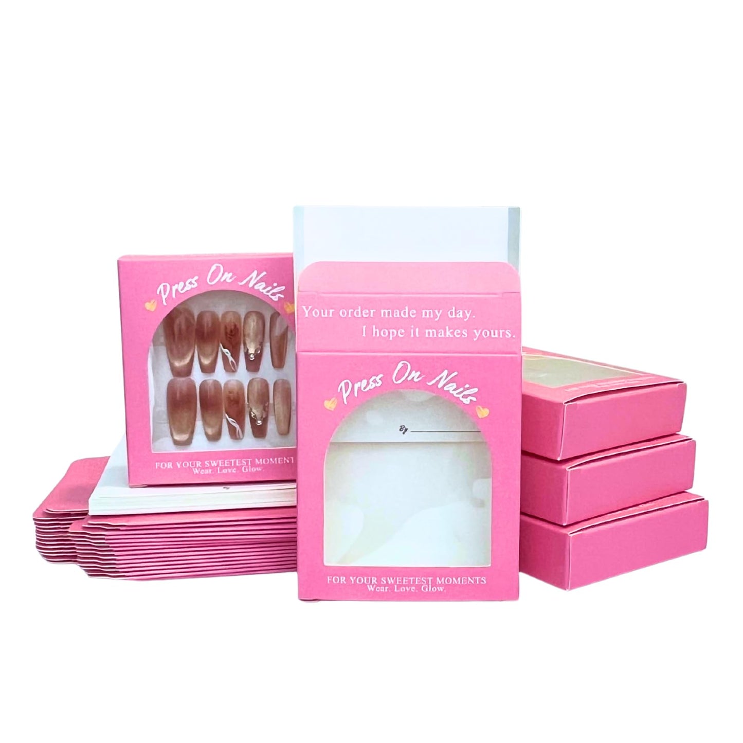Press on Nails Packaging Box+ Sizing Kit Card