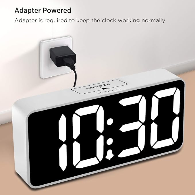 DreamSky Large Digital Alarm Clock Big Number for Seniors/Visually Impaired