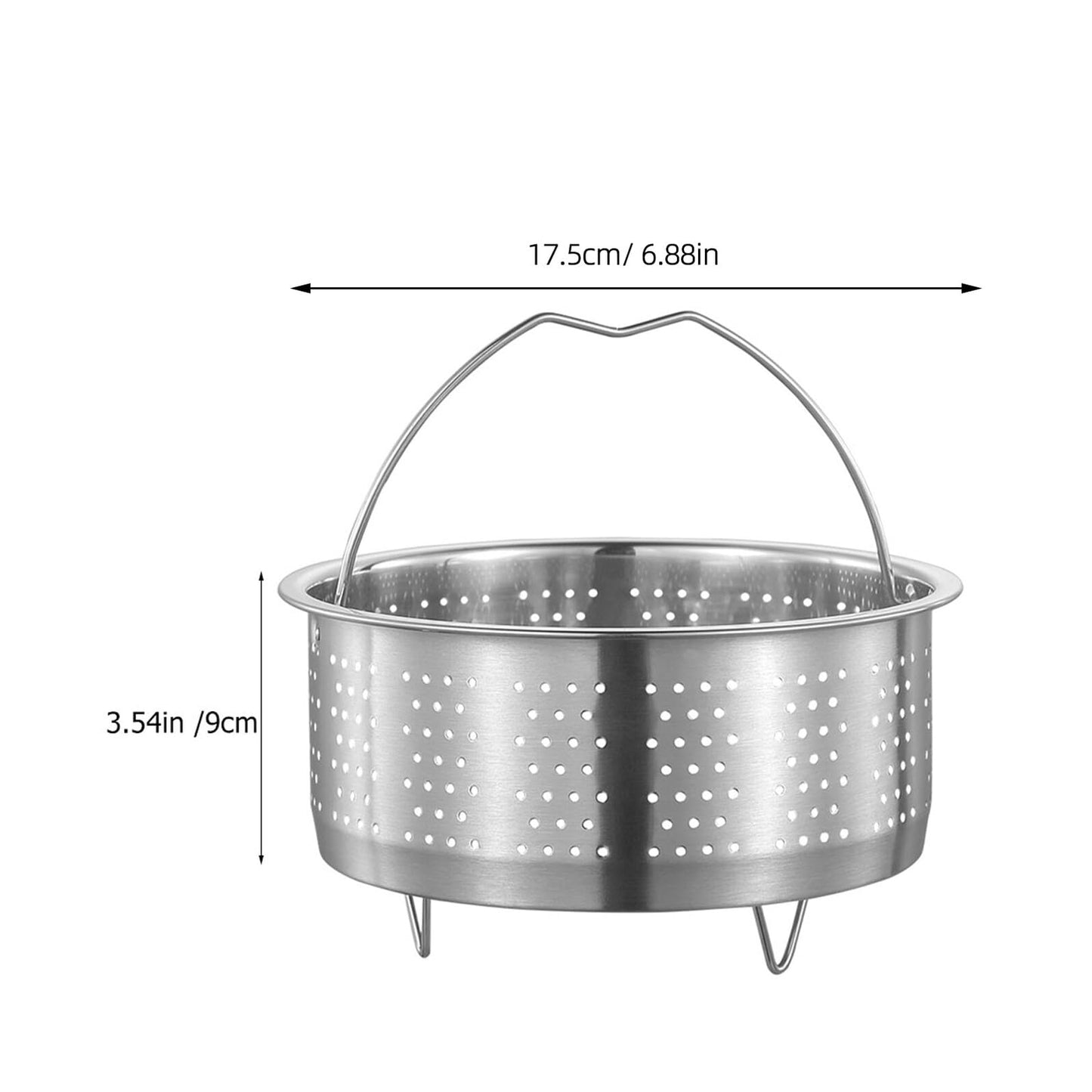 Luxshiny Multi-Use Vegetable Steamer Basket 6.88 Inch Stainless Steel Food Steaming Basket for Dumplings Seafood Eggs Corn and More