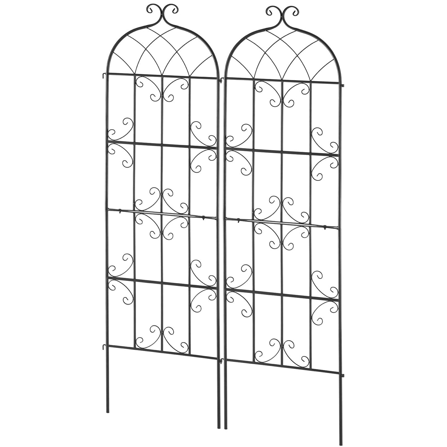 VEVOR 71 x 20 in, 2 Packs Rustproof Metal Garden Flower Trellis, Outdoor Climbing Rose & Cucumber Support, Decorative Clematis Trellis for Courtyards & Lawns