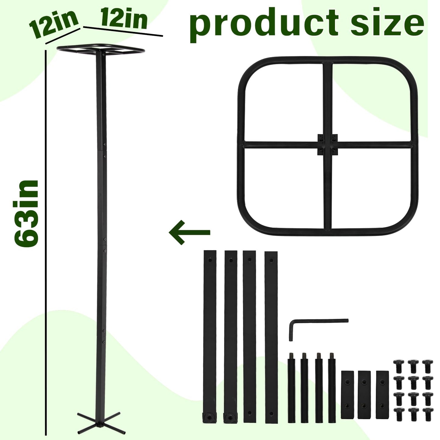 GOOOXIM 63" Metal Dragon Fruit Trellis – Durable Outdoor Garden Support for Climbing Plants, Easy Assembly Vertical Structure, Ideal for Dragon Fruit Growers