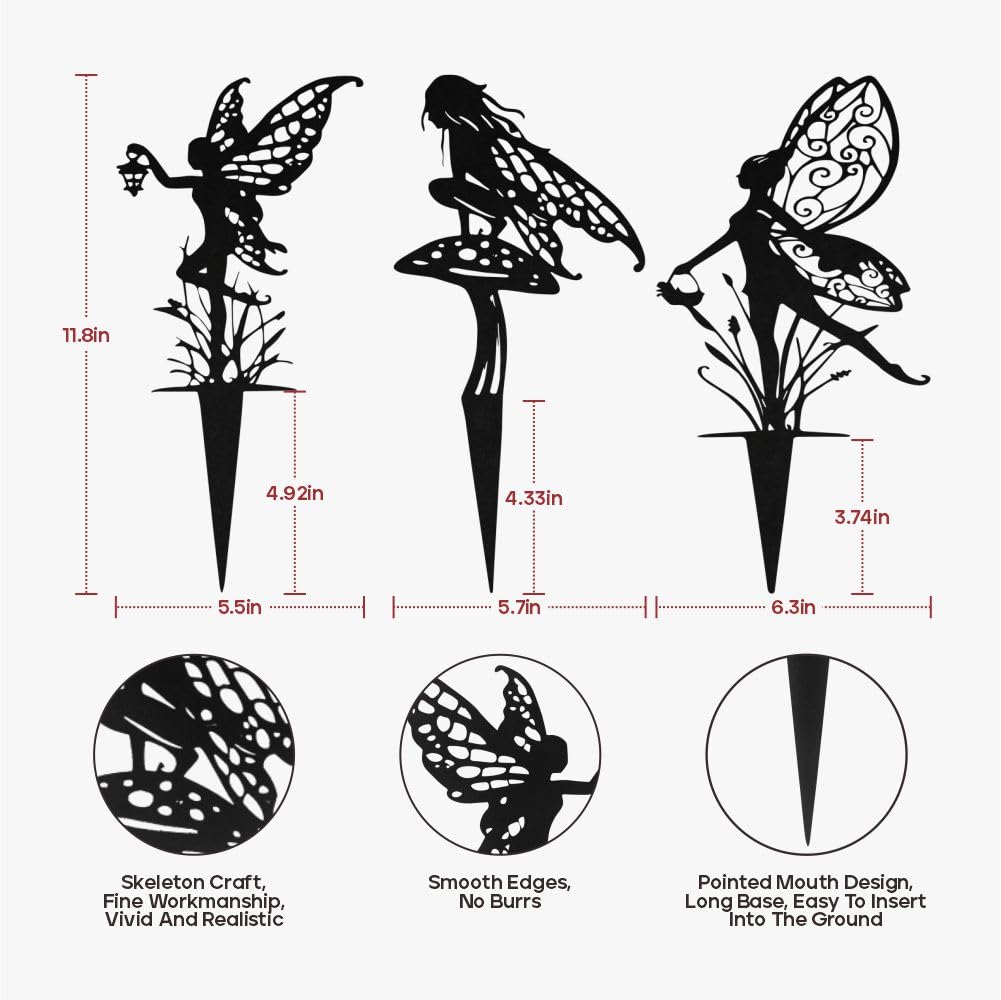 Decorative Garden Stakes, Fairy Garden Statues for Home and Garden (9)