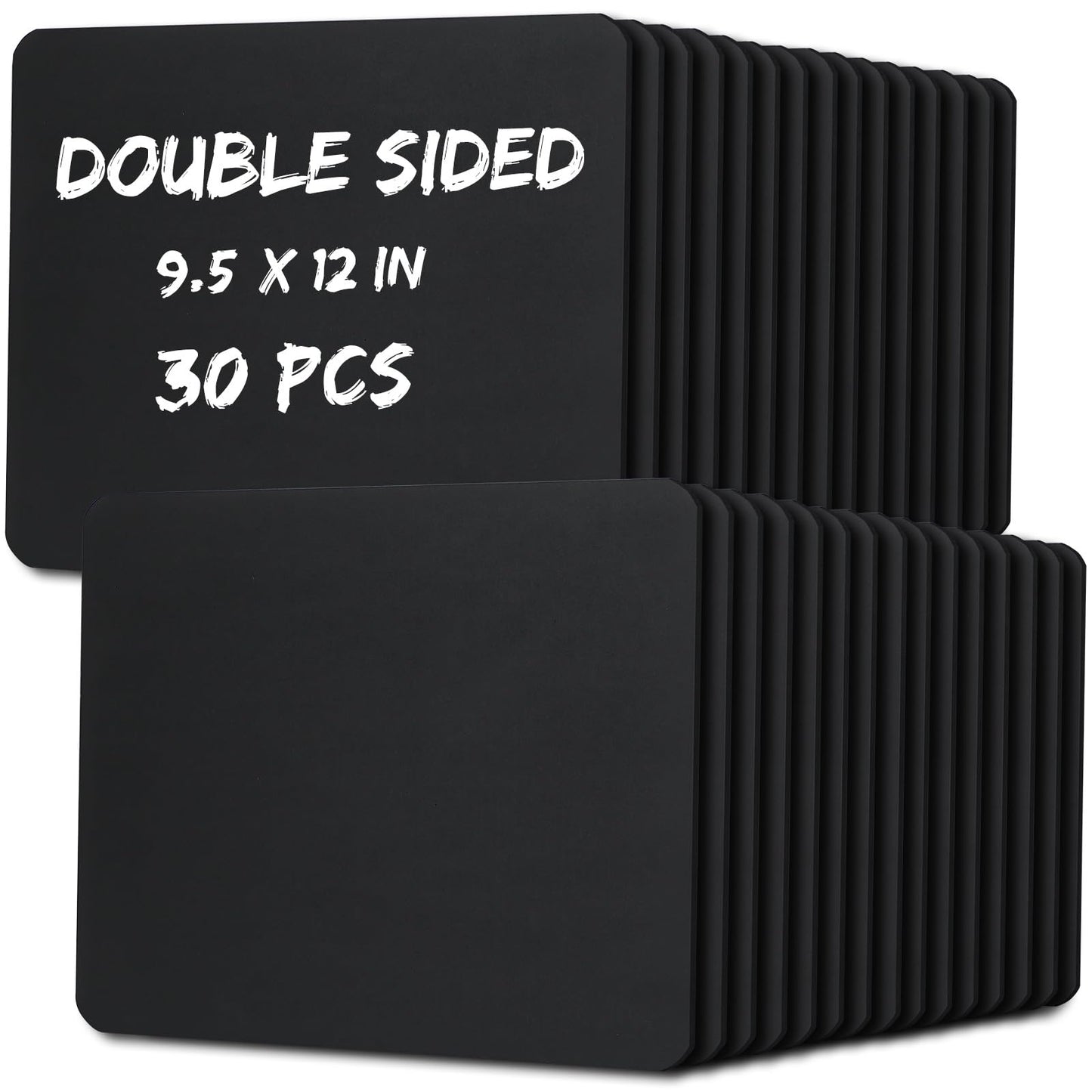 Fulmoon 30 Pieces 12" x 9" Frameless Black Chalkboard DIY First Day Last Day of School Double Sided Sign Mini Chalkboard for Kids Student Preschool Kindergarten