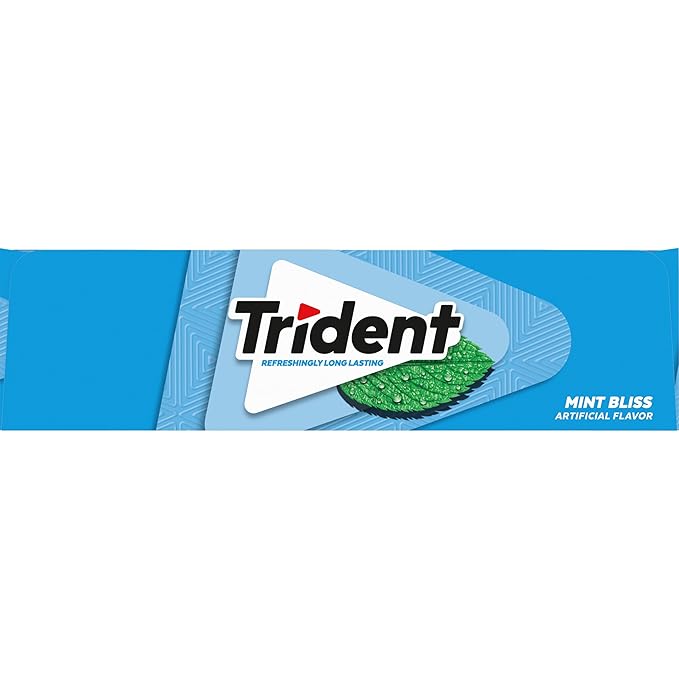 Trident Mint Bliss Sugar-Free Chewing Gum, 12 Packs of 14 Pieces (168 Total Pieces)