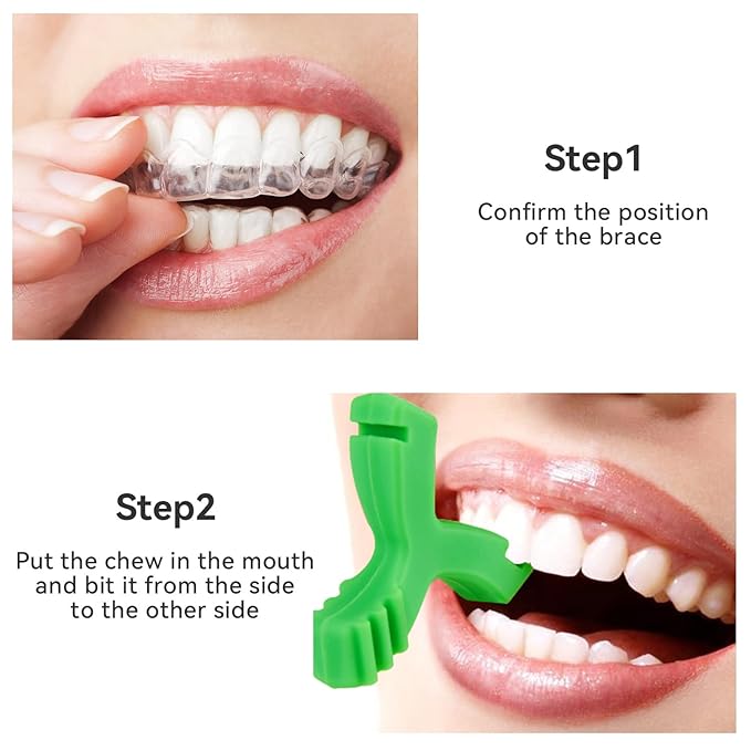 Chewies for Invisalign Aligner, DLENP 8 PCS Y-Shaped Chewies for Aligner Trays Seater Orthodontic Munchies for Invisalign(8 Pcs Green/Mint Flavor)