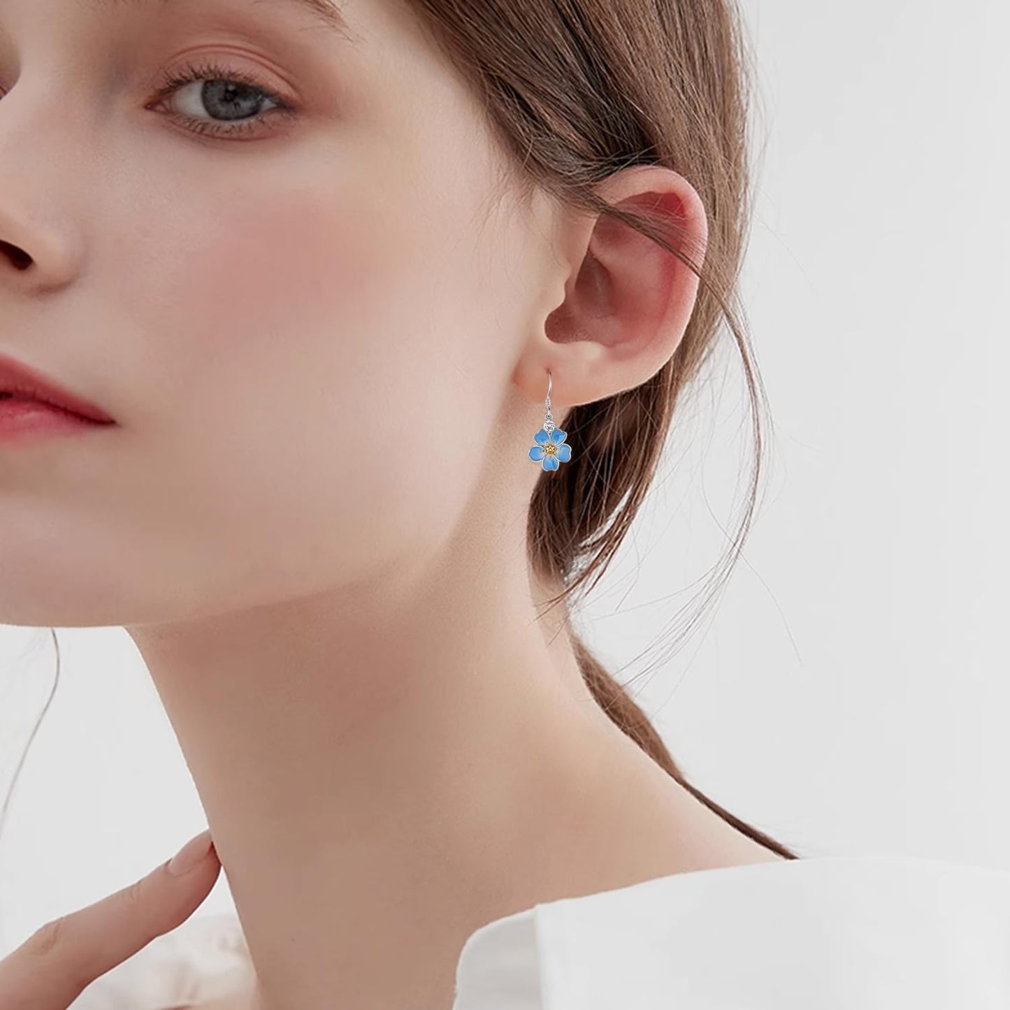 Forget Me Not Earrings 925 Sterling Silver Flower Earrings Forget Me Not Jewelry Gifts for Women