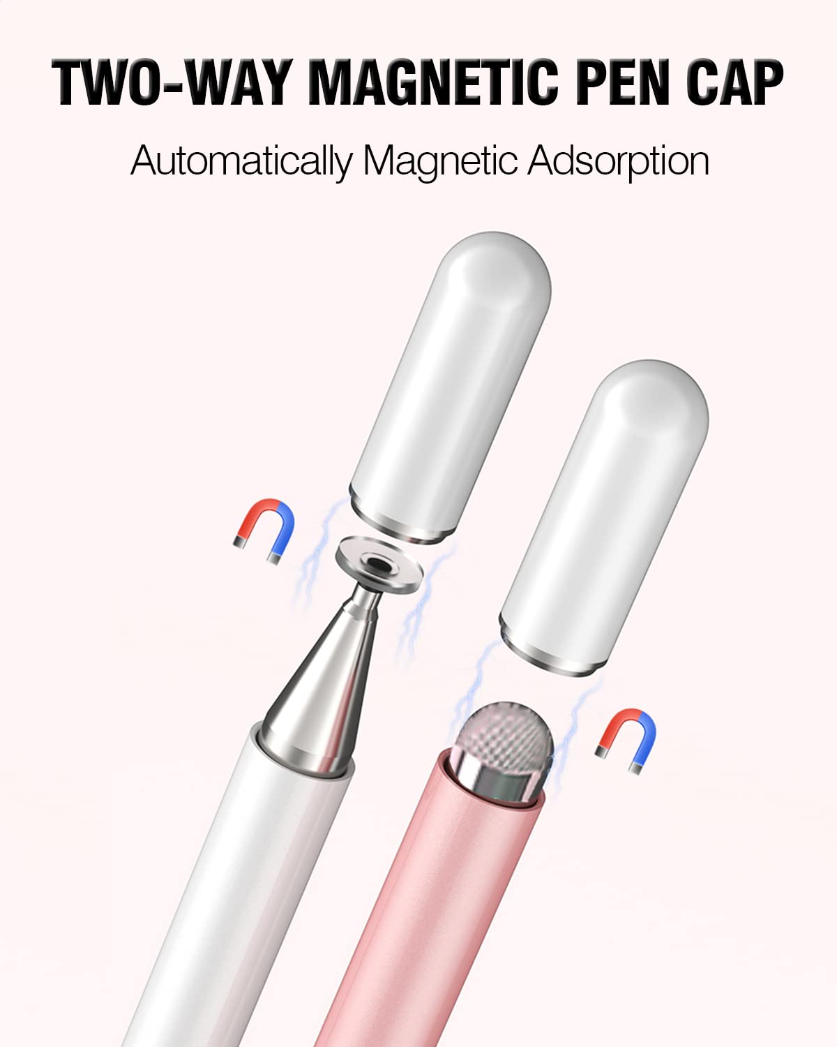 Stylus Pens for Touch Screens, 2 in 1 High Precision Universal Stylus Pen for iPad Compatible with Apple, iPhone, iPad, Android, Microsoft Tablets, Phones, 3 Pack - Blue, Pink, Purple