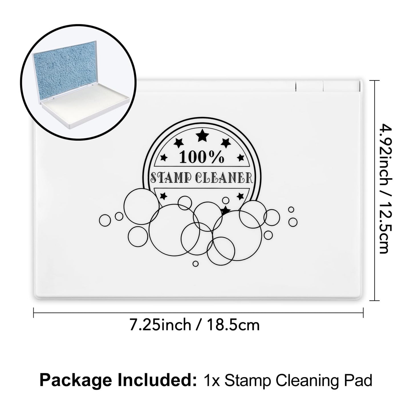 Stamp Scrubber for Stamps,Dual-Sided Stamp Cleaning Pad with Synthetic Bristles,Stamping Tool Cleaning Cling & Foam & Large Clear & Rubber Stamps 7.3x4.9inch