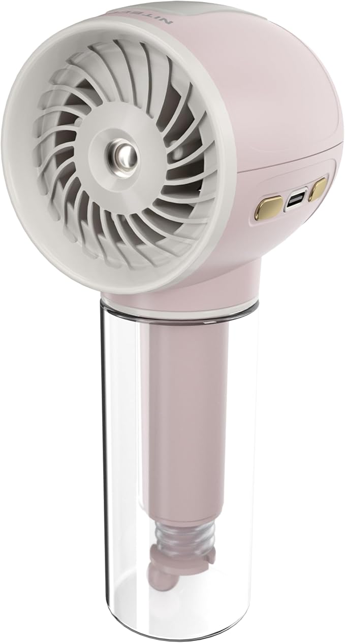 Nitecore izzCool 10 Pro Portable Air Humidifier Air Conditioner Misting Fan 4000mAh Water Spray Mist Cooling Fan Desktop Handheld (Pink)