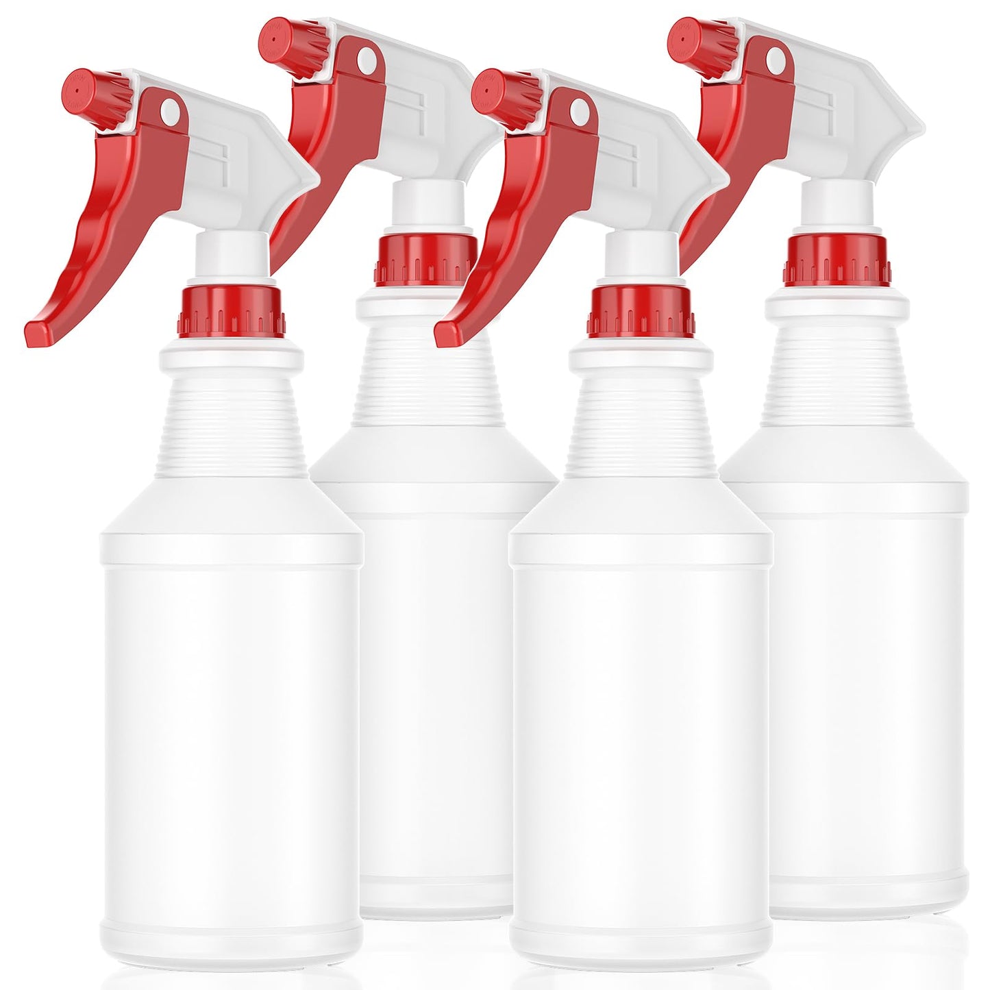 LiBa Spray Bottles (4 Pack,16 Oz), Refillable Empty Spray Bottles for Cleaning Solutions, Hair Spray, Watering Plants, Superior Flex Nozzles, Mist Sprayer, Bleach/Vinegar/Rubbing Alcohol Safe