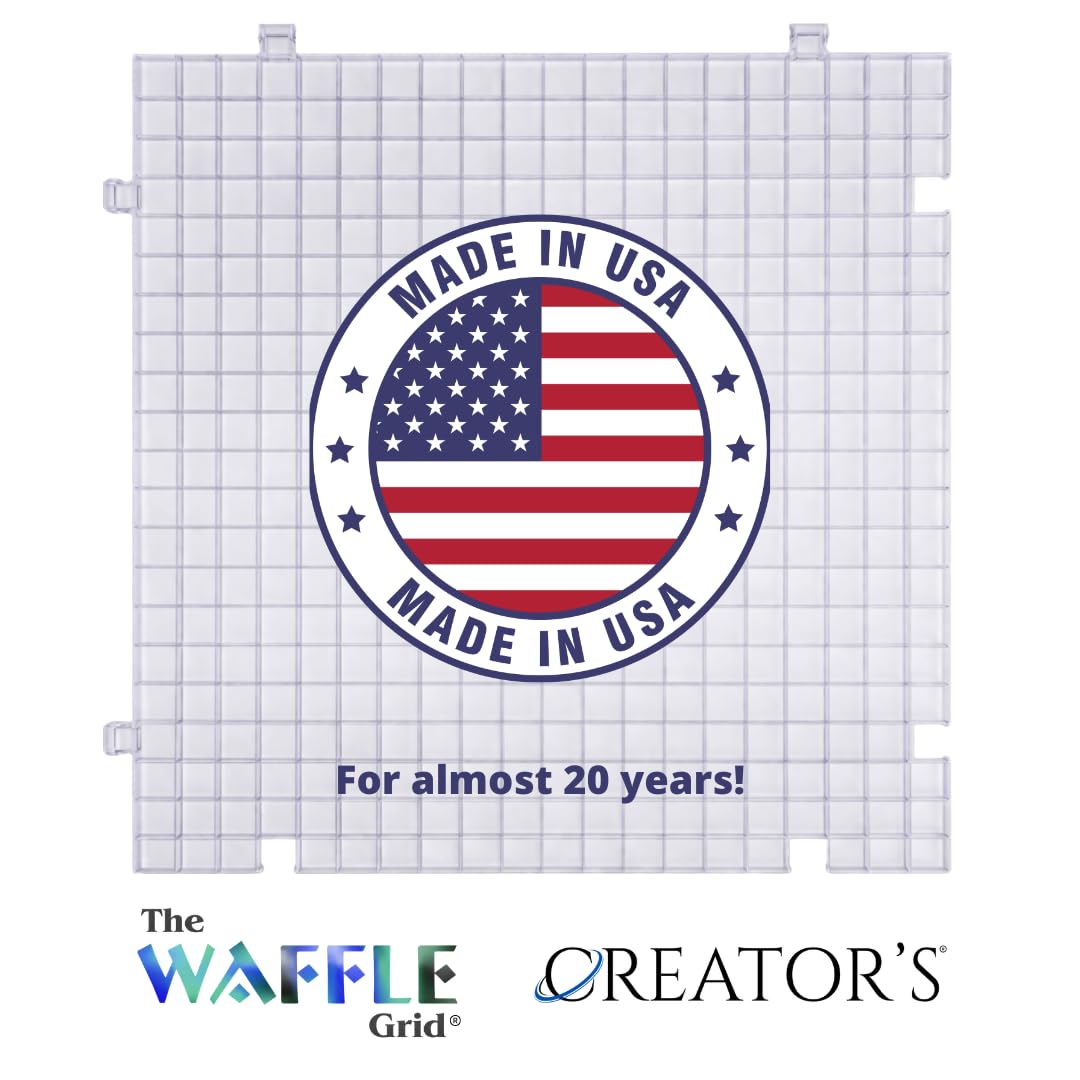 Creator's Waffle Grid 1-Pack - Stained Glass Cutting Mat - The Original Multi-Use Modular Grid System - Solid Bottom - Made in USA