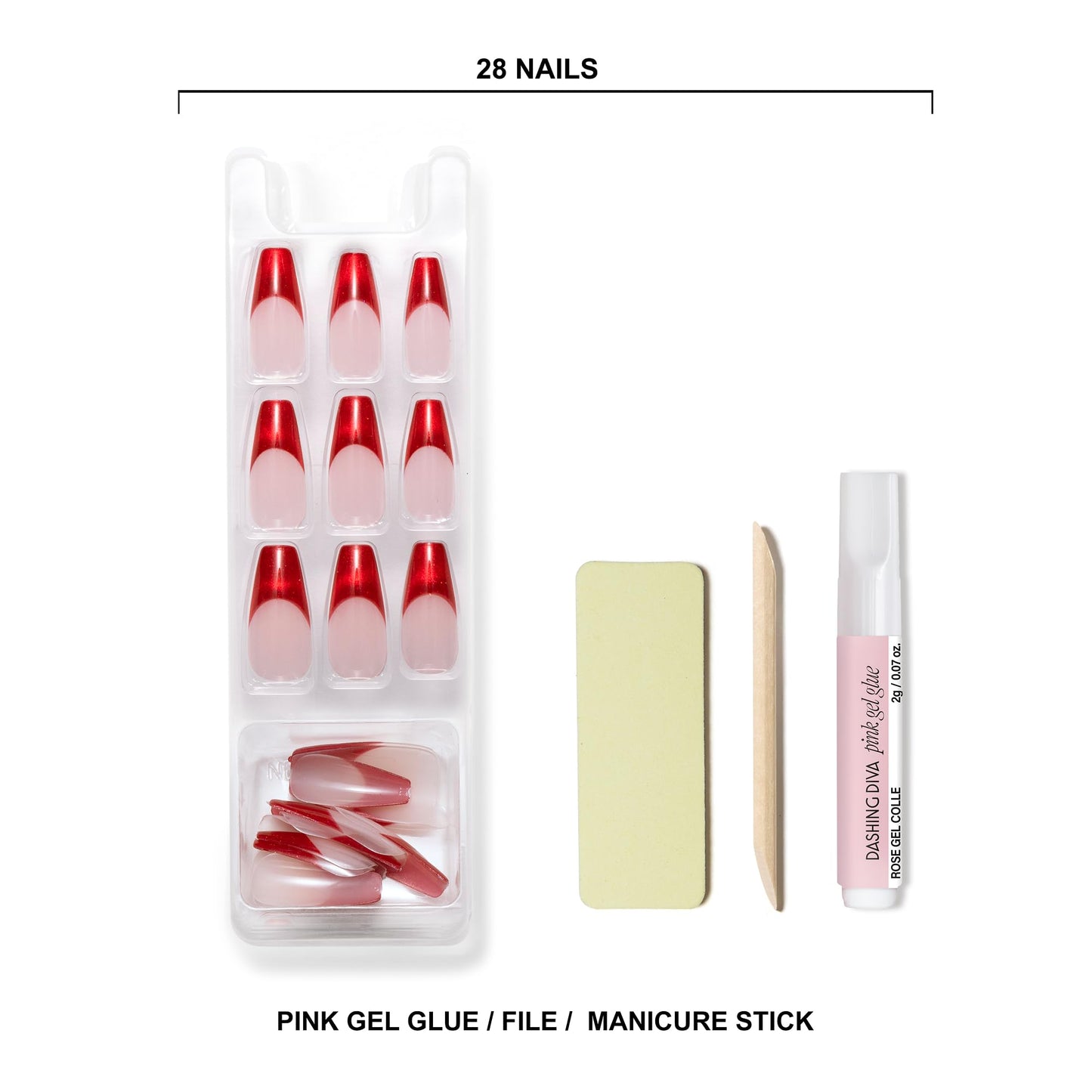 Dashing Diva Nailbliss Gel Manicure Set - Last Christmas - Salon Quality, Easy to Apply and Chip Resistant - Contains 28 Long Length, Coffin Shaped, Glue On Gel Nails