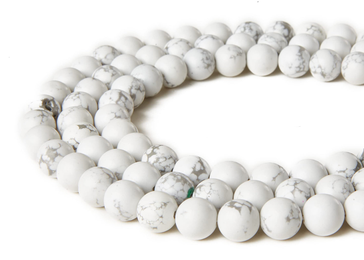 60pcs 6mm Howlite Beads Natural Gemstone Beads Round Loose Beads for Jewelry Making