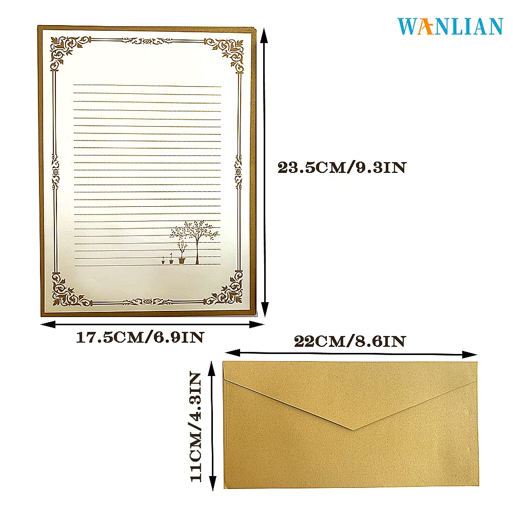 72 Pcs Retro Writing Stationery and Envelope Set, 48 Pieces of Stationery + 24 Envelopes, Suitable for Making Invitations