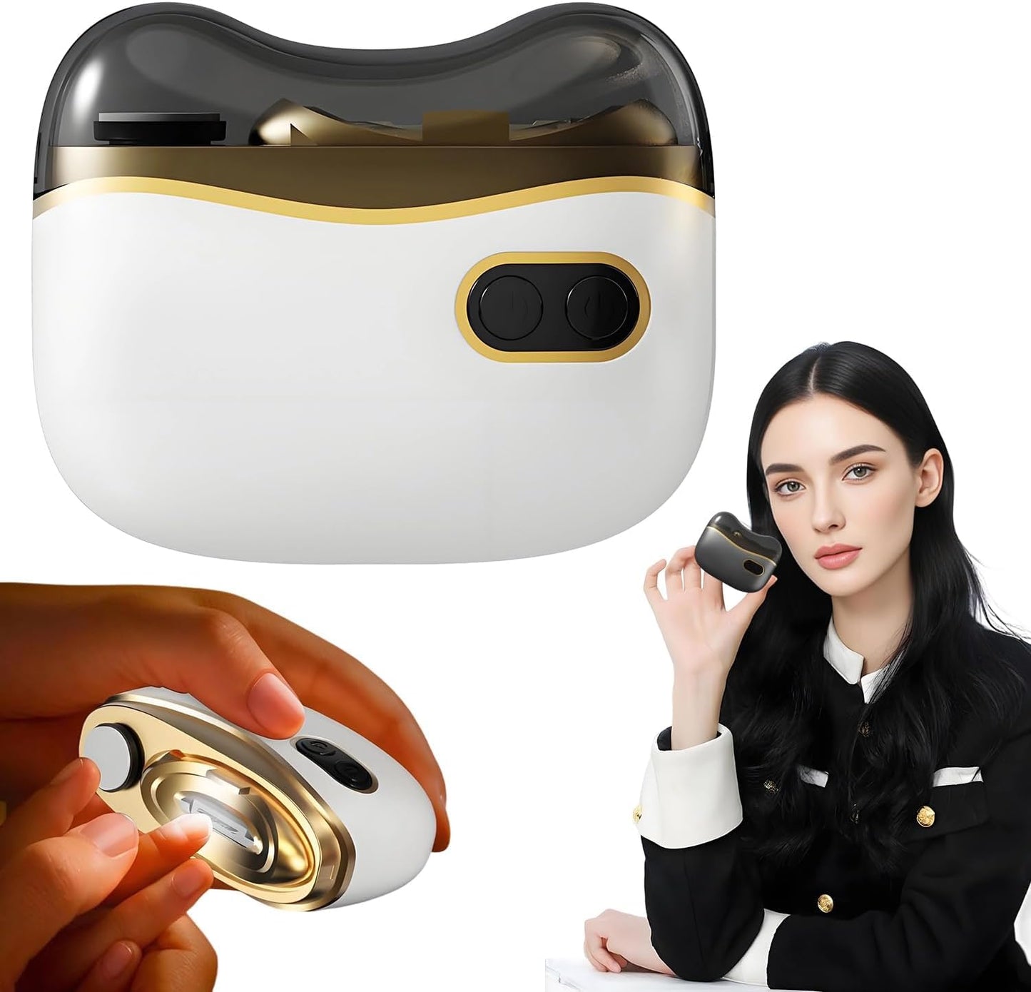 Electric Nail Clippers, Electric Polishing Automatic Nail Clippers, Multifunctional Nail Trimmer with 2 Adjustable Speeds for Seniors, Kids, Adults(White)