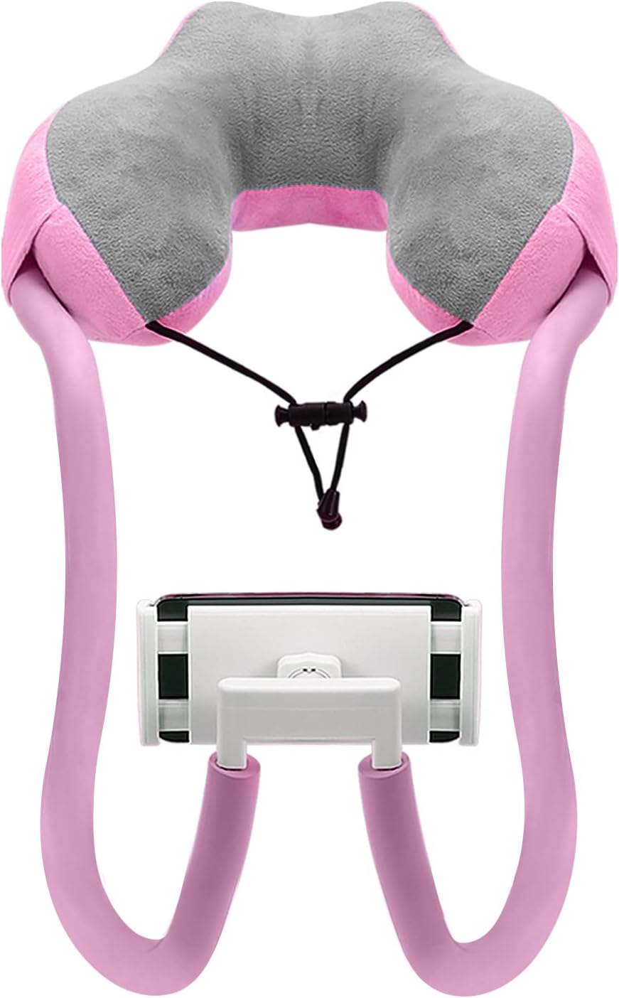 MoKo Neck Phone Holder, 360 Rotatable Gooseneck Pillow Stand, Fits 4"-11" Devices, iPhone 16/15/14/13, Galaxy S21/S9, iPad 11/12.9