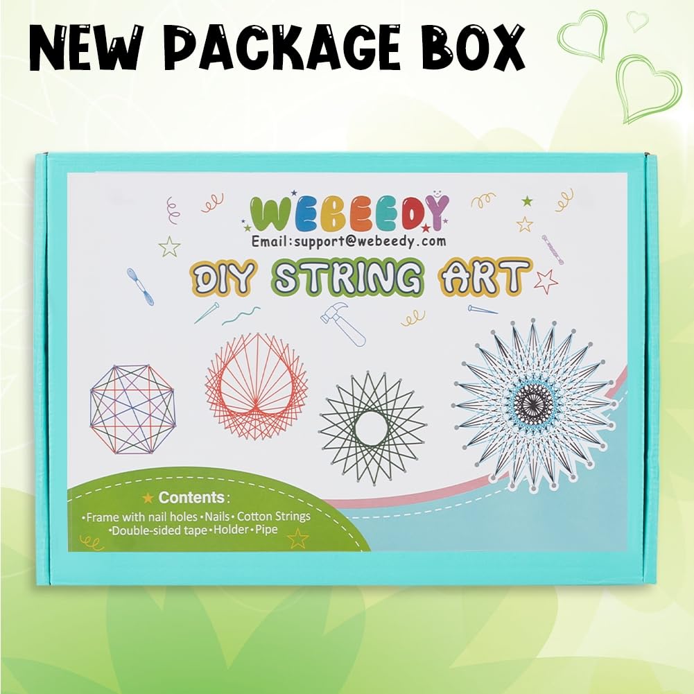 WEBEEDY DIY String Art Kit Craft for Beginners Sunflower Nail String Art Supplies DIY Poke Arts Craft Projects Winding Drawing Package Set Christmas Unique Wall Decor Gift